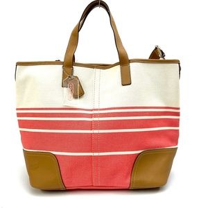 Coach Hadley Variegated Striped Duffle F29921 Coral